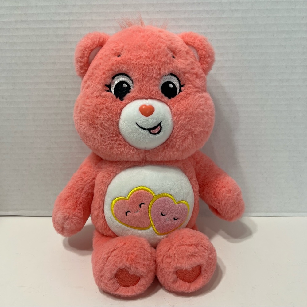 CARE BEARS Love A Lot bear 14” plush stuffed animal pink toy